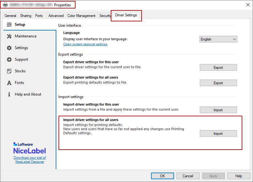 Changing Printing Defaults settings – NiceLabel Help Center